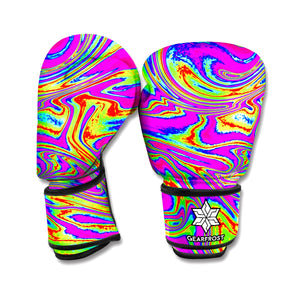 Abstract Psychedelic Liquid Trippy Print Boxing Gloves