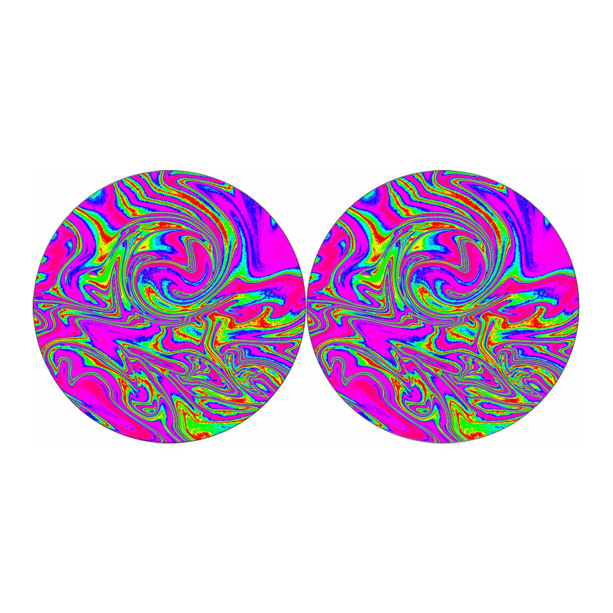 Abstract Psychedelic Liquid Trippy Print Car Coasters