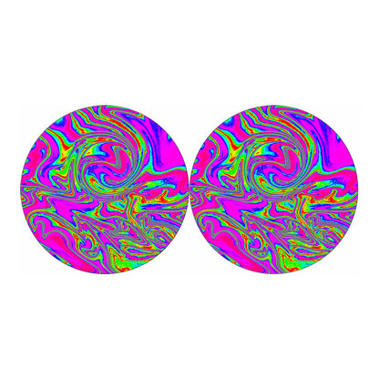 Abstract Psychedelic Liquid Trippy Print Car Coasters
