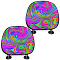 Abstract Psychedelic Liquid Trippy Print Car Headrest Covers