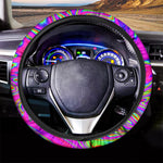 Abstract Psychedelic Liquid Trippy Print Car Steering Wheel Cover