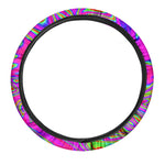 Abstract Psychedelic Liquid Trippy Print Car Steering Wheel Cover