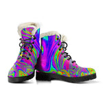 Abstract Psychedelic Liquid Trippy Print Comfy Boots GearFrost