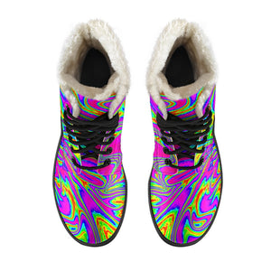 Abstract Psychedelic Liquid Trippy Print Comfy Boots GearFrost