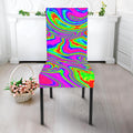 Abstract Psychedelic Liquid Trippy Print Dining Chair Slipcover