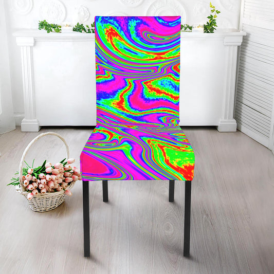 Abstract Psychedelic Liquid Trippy Print Dining Chair Slipcover