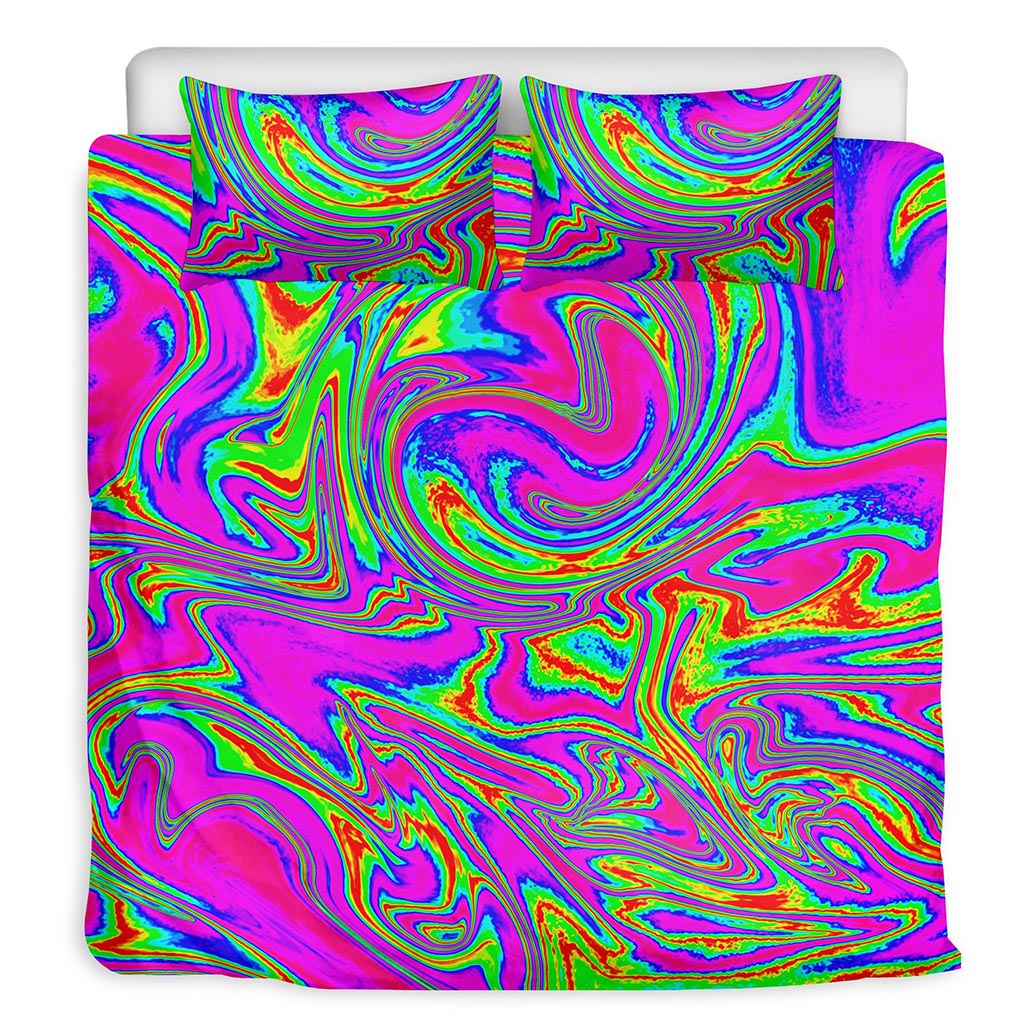 Abstract Psychedelic Liquid Trippy Print Duvet Cover Bedding Set