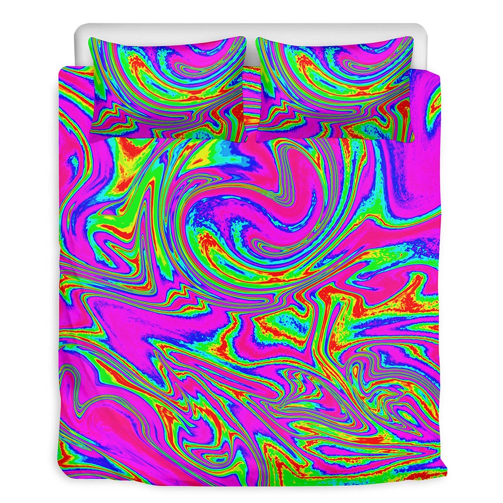 Abstract Psychedelic Liquid Trippy Print Duvet Cover Bedding Set