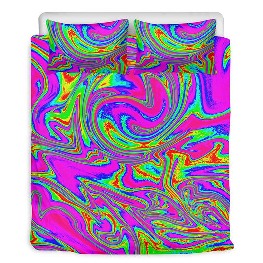 Abstract Psychedelic Liquid Trippy Print Duvet Cover Bedding Set