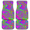 Abstract Psychedelic Liquid Trippy Print Front and Back Car Floor Mats