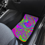 Abstract Psychedelic Liquid Trippy Print Front and Back Car Floor Mats