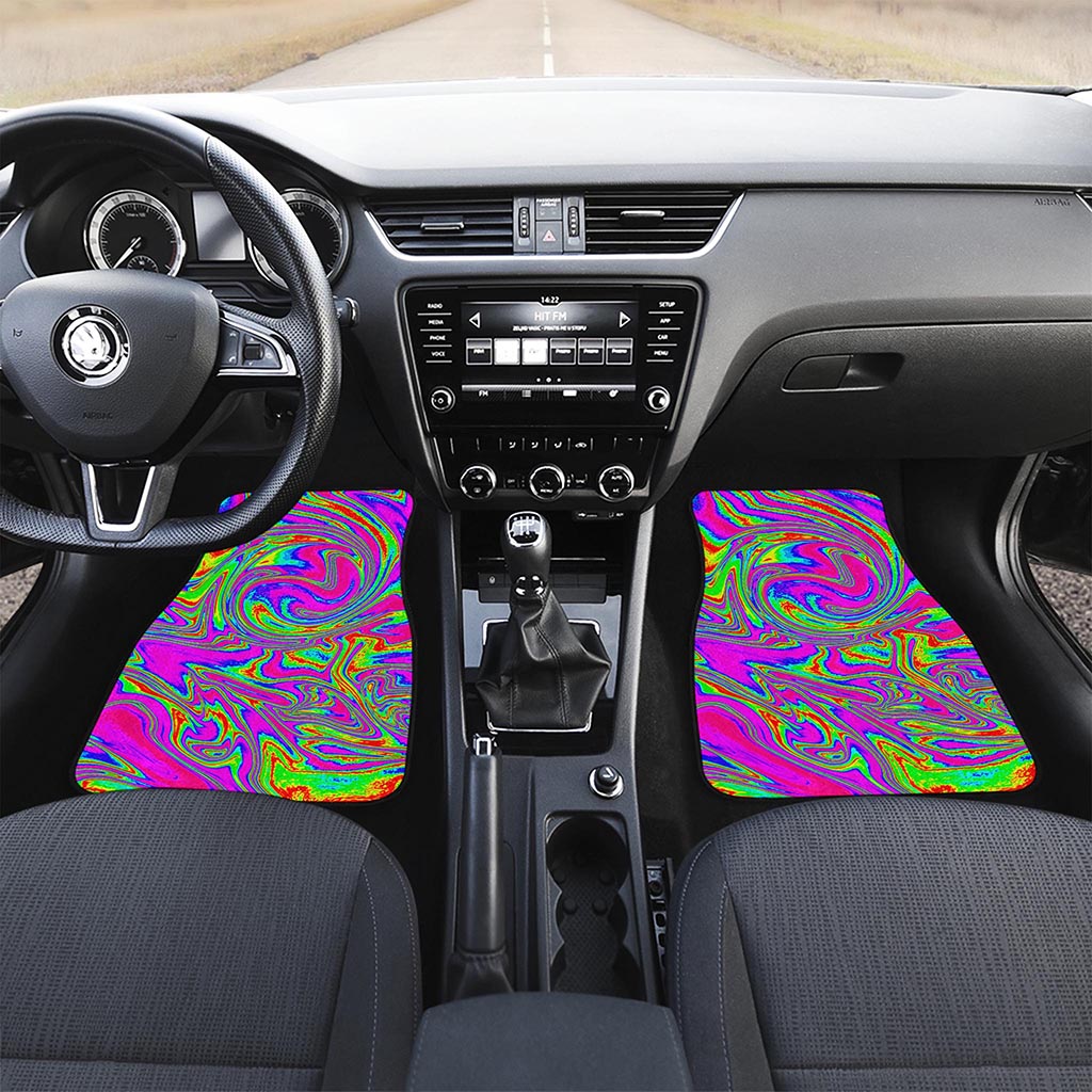 Abstract Psychedelic Liquid Trippy Print Front Car Floor Mats