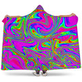 Abstract Psychedelic Liquid Trippy Print Hooded Blanket
