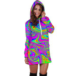 Abstract Psychedelic Liquid Trippy Print Hoodie Dress GearFrost