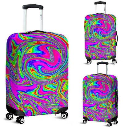 Abstract Psychedelic Liquid Trippy Print Luggage Cover GearFrost