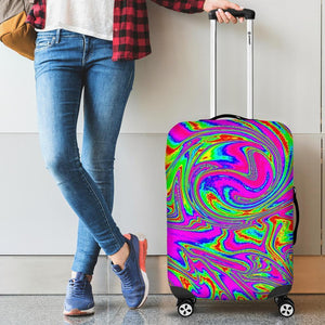 Abstract Psychedelic Liquid Trippy Print Luggage Cover GearFrost