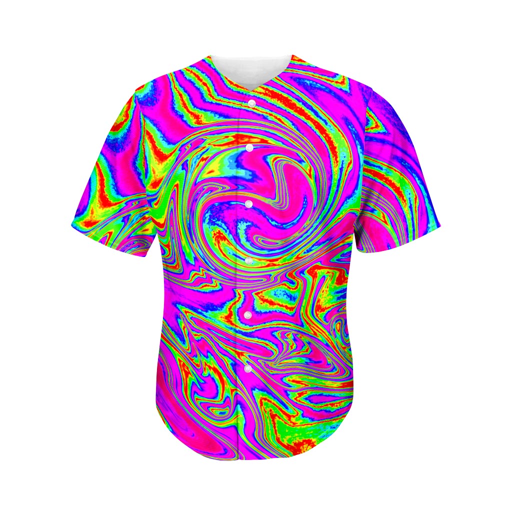 Abstract Psychedelic Liquid Trippy Print Men's Baseball Jersey