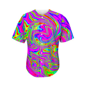 Abstract Psychedelic Liquid Trippy Print Men's Baseball Jersey