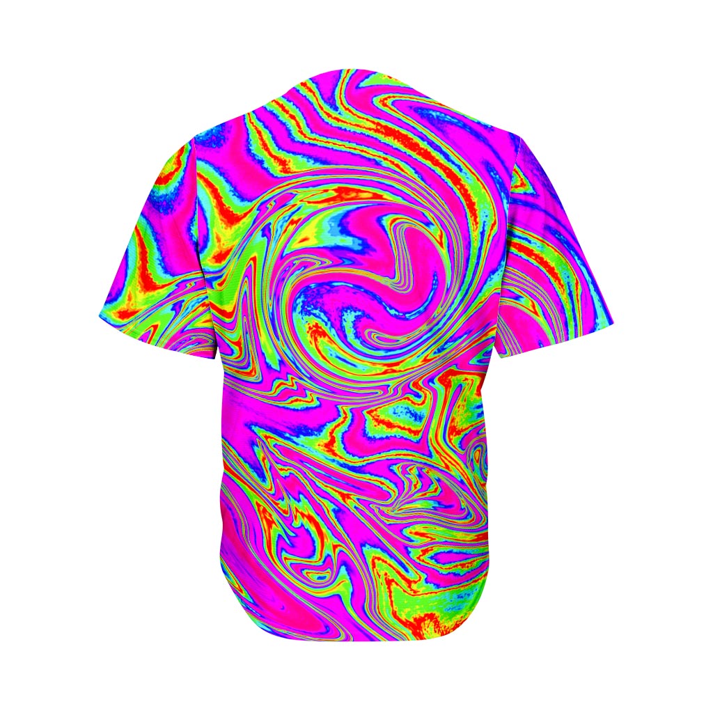 Abstract Psychedelic Liquid Trippy Print Men's Baseball Jersey