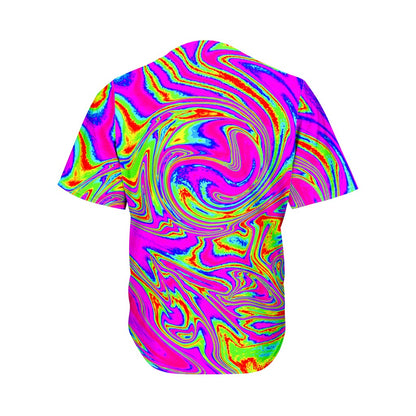 Abstract Psychedelic Liquid Trippy Print Men's Baseball Jersey