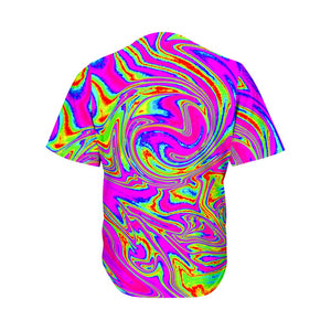 Abstract Psychedelic Liquid Trippy Print Men's Baseball Jersey