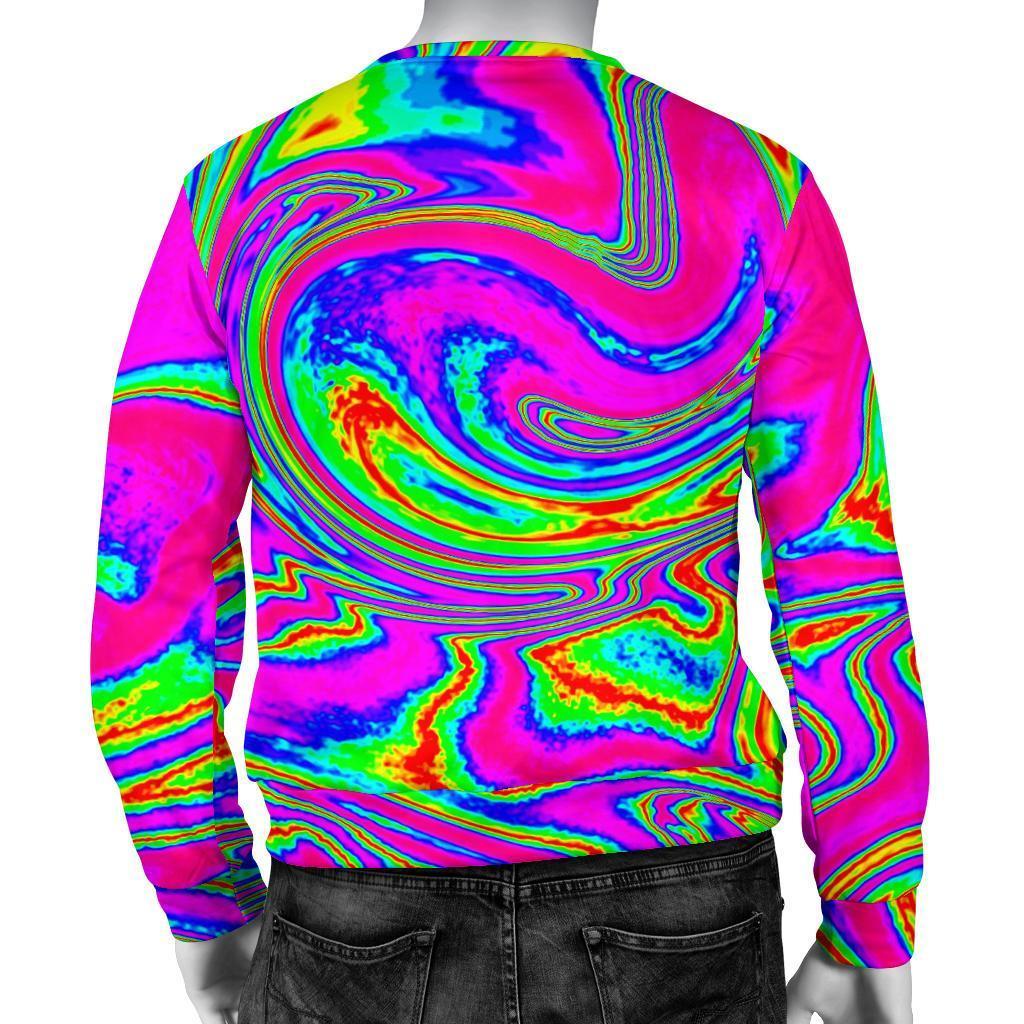 Abstract Psychedelic Liquid Trippy Print Men's Crewneck Sweatshirt GearFrost