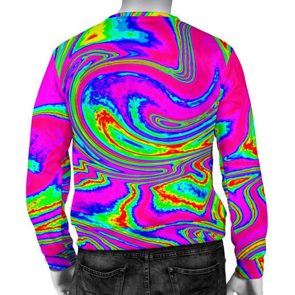 Abstract Psychedelic Liquid Trippy Print Men's Crewneck Sweatshirt GearFrost