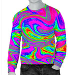 Abstract Psychedelic Liquid Trippy Print Men's Crewneck Sweatshirt GearFrost