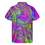 Abstract Psychedelic Liquid Trippy Print Men's Short Sleeve Shirt