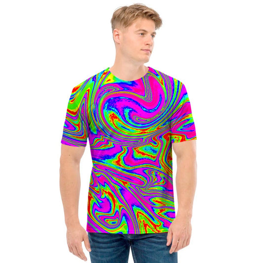 Abstract Psychedelic Liquid Trippy Print Men's T-Shirt