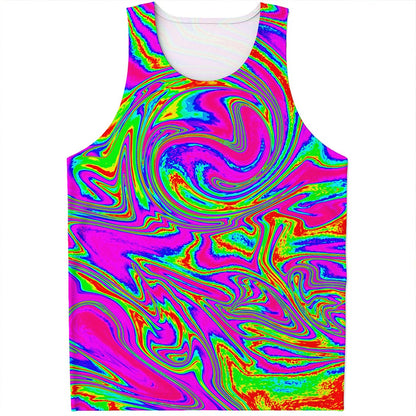 Abstract Psychedelic Liquid Trippy Print Men's Tank Top
