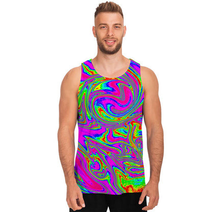Abstract Psychedelic Liquid Trippy Print Men's Tank Top