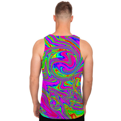 Abstract Psychedelic Liquid Trippy Print Men's Tank Top
