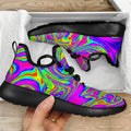 Abstract Psychedelic Liquid Trippy Print Mesh Knit Shoes