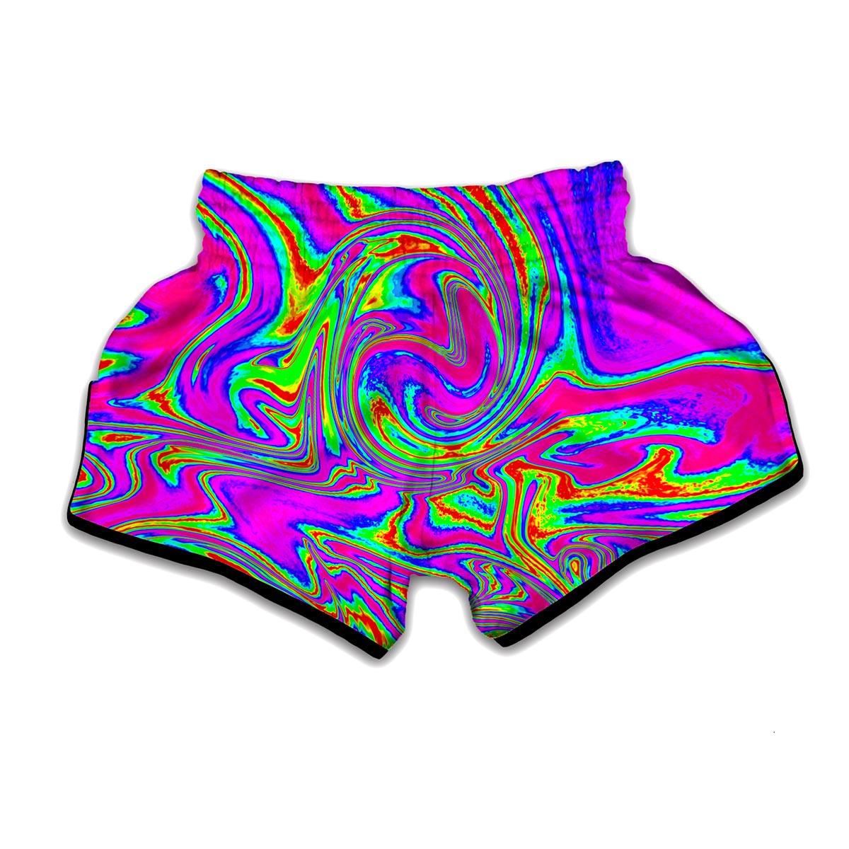 Abstract Psychedelic Liquid Trippy Print Muay Thai Boxing Shorts