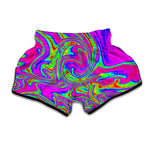 Abstract Psychedelic Liquid Trippy Print Muay Thai Boxing Shorts