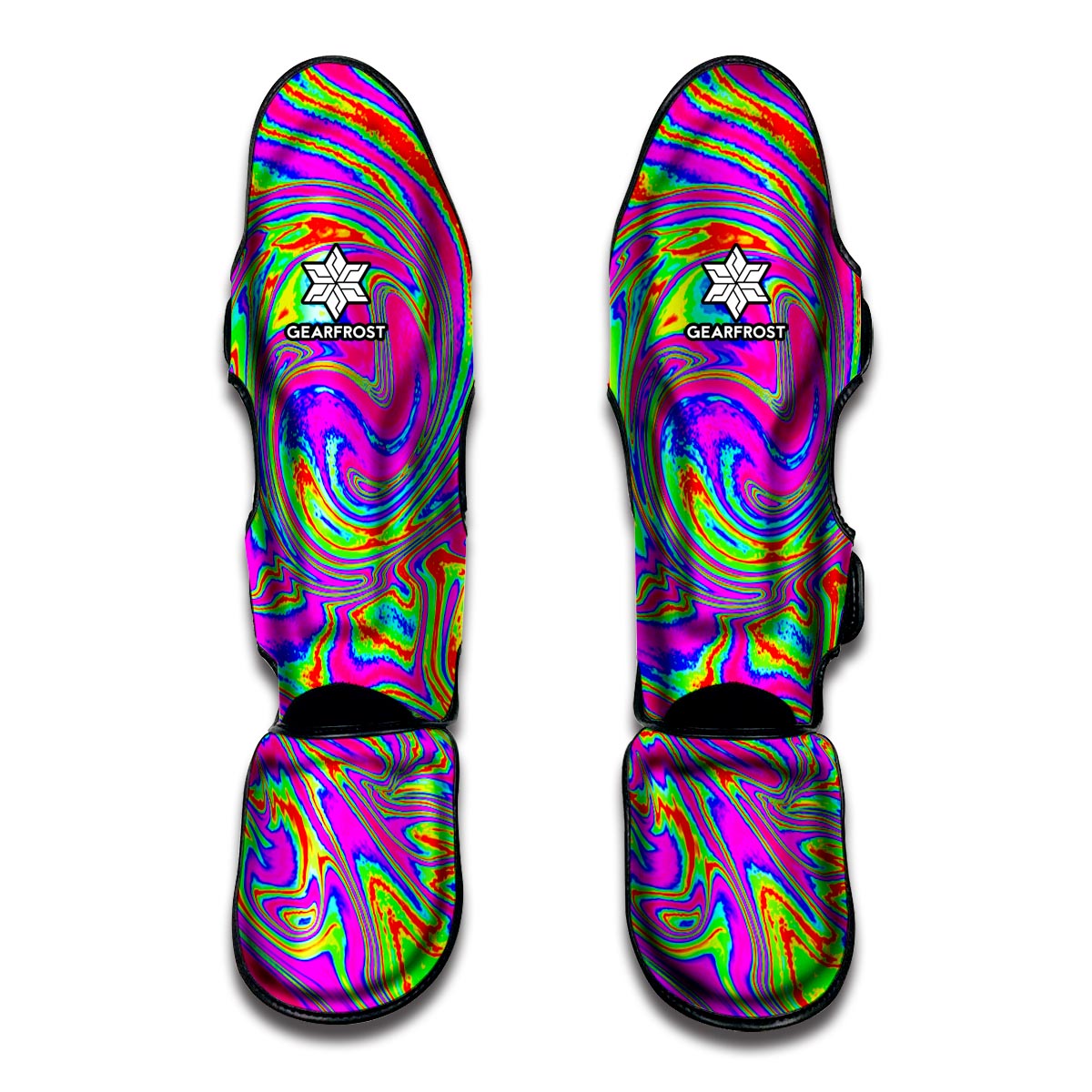 Abstract Psychedelic Liquid Trippy Print Muay Thai Shin Guard