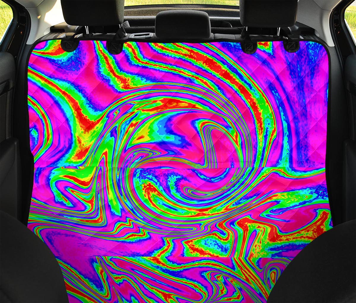 Abstract Psychedelic Liquid Trippy Print Pet Car Back Seat Cover
