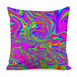 Abstract Psychedelic Liquid Trippy Print Pillow Cover