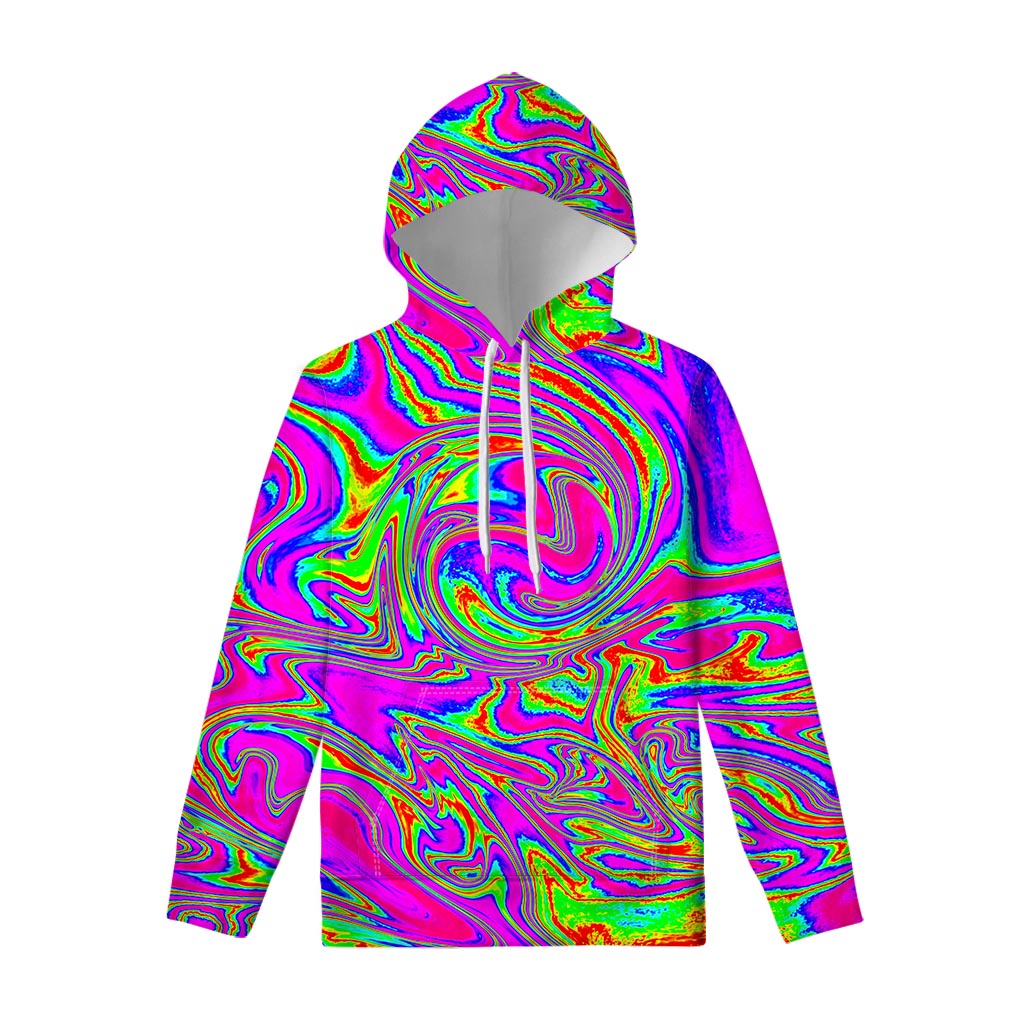 Abstract Psychedelic Liquid Trippy Print Pullover Hoodie
