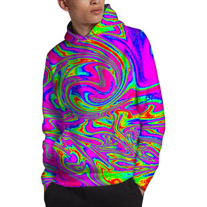 Abstract Psychedelic Liquid Trippy Print Pullover Hoodie