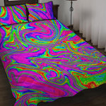 Abstract Psychedelic Liquid Trippy Print Quilt Bed Set