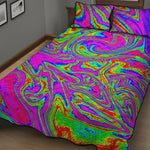 Abstract Psychedelic Liquid Trippy Print Quilt Bed Set