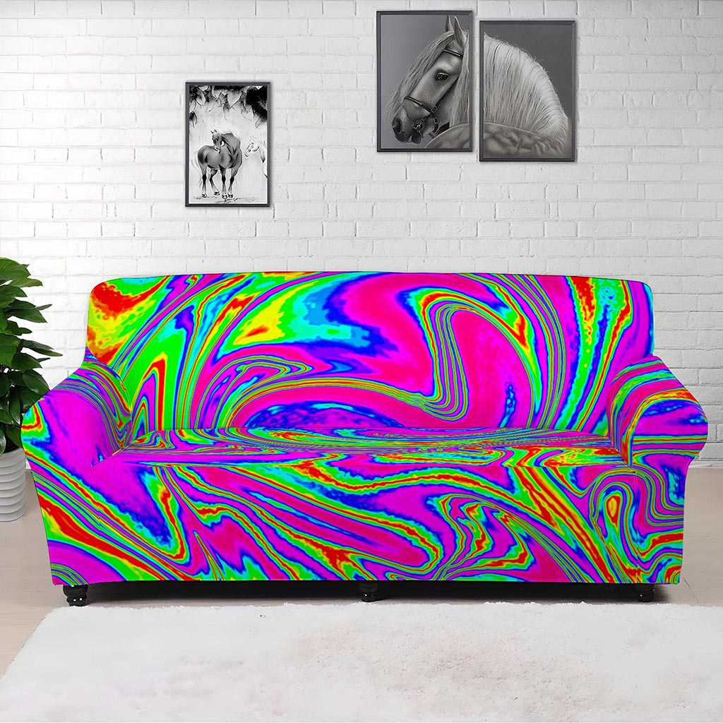 Abstract Psychedelic Liquid Trippy Print Sofa Cover