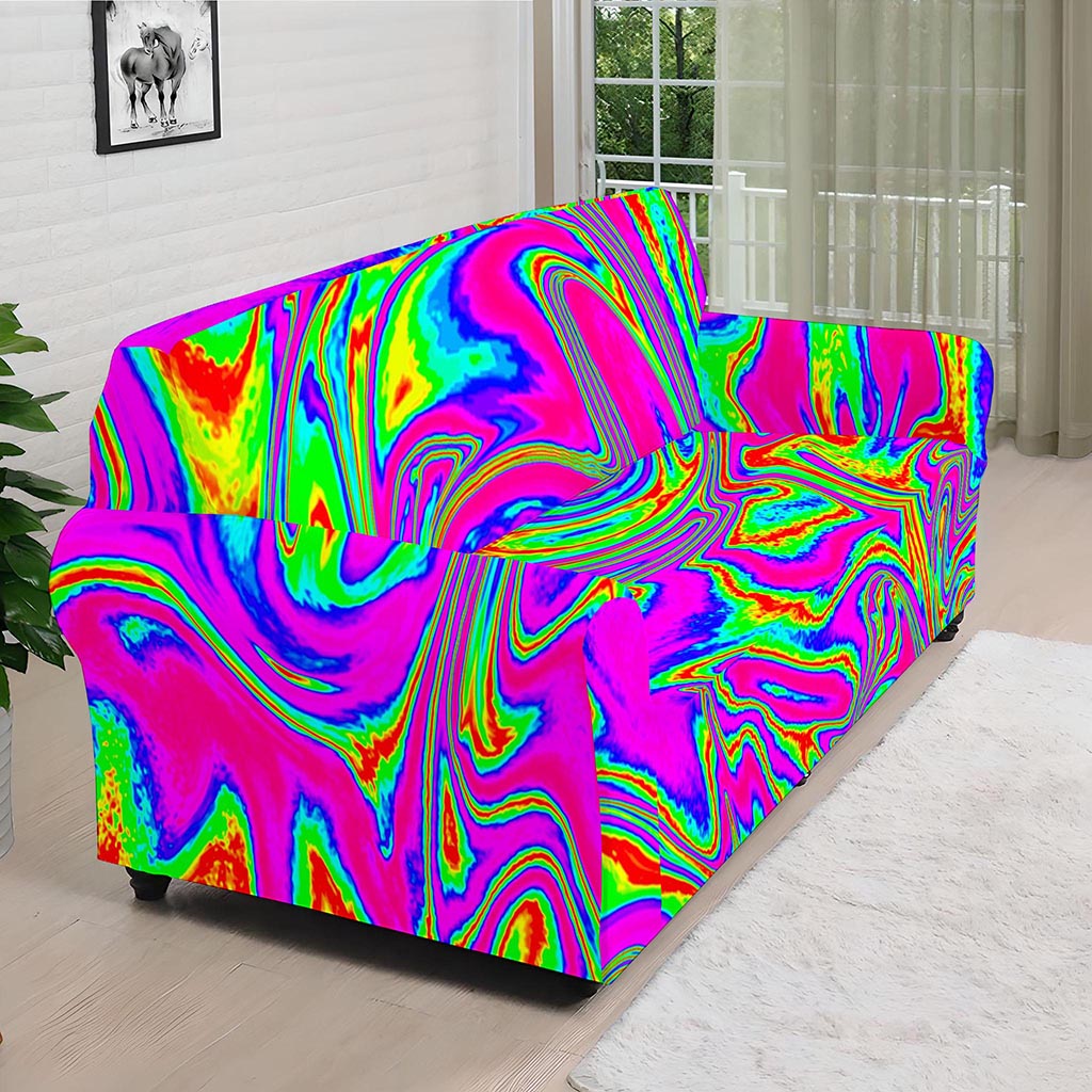 Abstract Psychedelic Liquid Trippy Print Sofa Cover