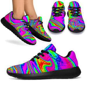 Abstract Psychedelic Liquid Trippy Print Sport Shoes GearFrost