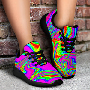 Abstract Psychedelic Liquid Trippy Print Sport Shoes GearFrost