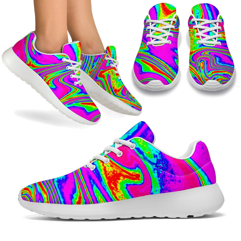 Abstract Psychedelic Liquid Trippy Print Sport Shoes GearFrost