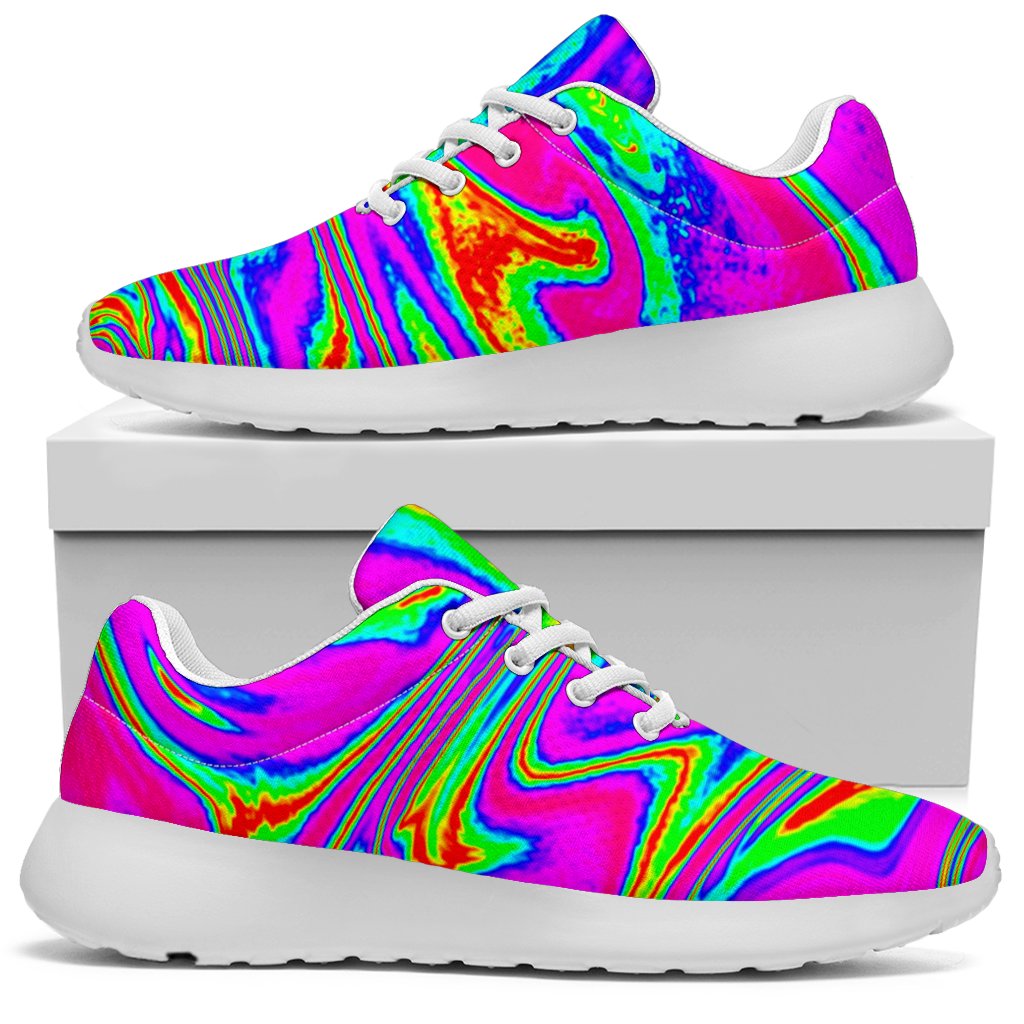 Abstract Psychedelic Liquid Trippy Print Sport Shoes GearFrost