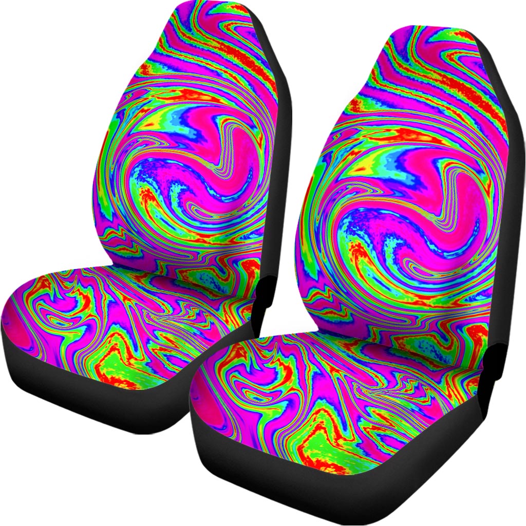 Abstract Psychedelic Liquid Trippy Print Universal Fit Car Seat Covers